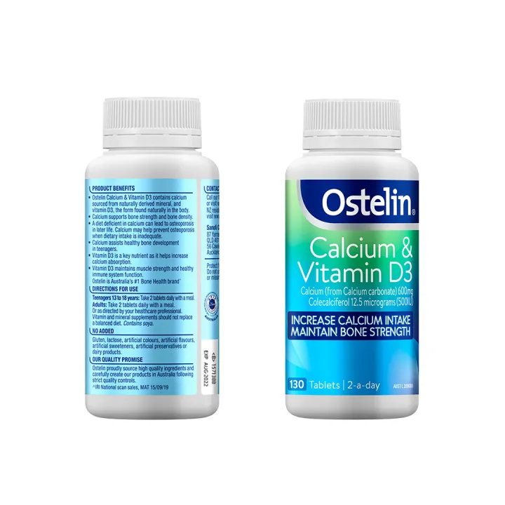 Ostelin Calcium & Vitamin D3 130 Tablet For Adult Increases Calcium Intake And Maintains Bone Strength [Sanofi Global Flagship Store]