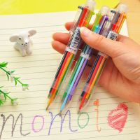 【❂Hot On Sale❂】 hou20683 Zmonh เติมปากกาลูกลื่นสำนักงาน6สีสีสันสดใสหลายลูกบอลน่ารักปากกาลูกลื่นเครื่องเขียนในโรงเรียน