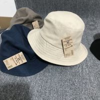 original MUJ unprinted same item in stock French linen cotton sunscreen fisherman hat UV protection basin hat foldable