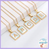 Cutie Gift99สร้อยคอ จี้ตัวอักษรภาษาอังกฤษ A-Z ผู้หญิง สแตนเลส โซ่ necklace จี้ทอง A091