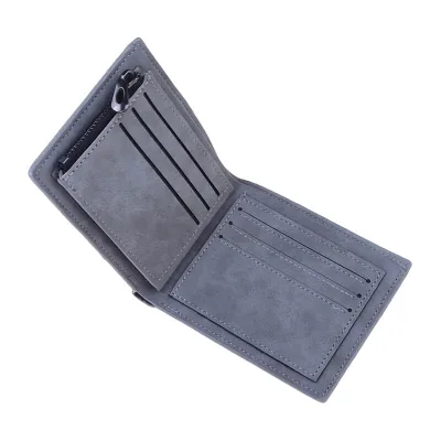 Men Short Wallets Zipper Coin Pocket Name Customized Male Wallet High Quality Card Holder Mens Purses 2023 Solid Color