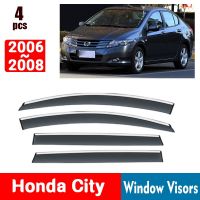 FOR Honda City 2006-2008 Window Visors Rain Guard Windows Rain Cover Deflector Awning Shield Vent Guard Shade Cover Trim