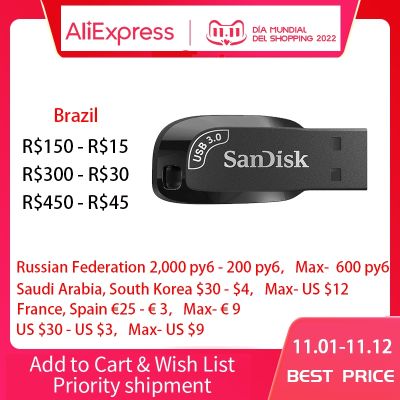 【CW】 SanDisk USB 3.0 Flash Disk 128GB 64GB 32GB Mini Key Pendrive Black Flash Drive Memory Stick For Computer