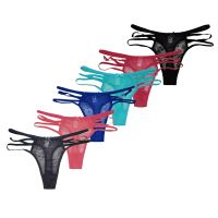 【cw】 5 PCS/SET Hollow Out Thongs Low Waist T Back Underpants G string Transparent Panties Ladies Thong ！