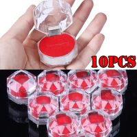 10Pcs Hot Sale Jewelry Packaging Box Ring Earring Cases Acrylic Transparent Wedding Packaging Woman Jewelry Box Cheap Wholesale