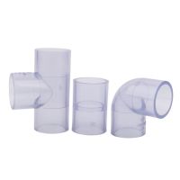 1pc UPVC Connector 20 25 32 40 50mm Transparent Straight Elbow Tee Joints Aquarium Water Pipe Adapter