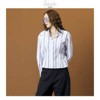 SS23 Pleated-Waist Shirt เสื้อเชิ้ตลายทาง เอวจีบทวิช แขนจีบพอง BL-8230312