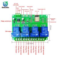 บอร์ดพัฒนา Esp-12f 4ch โมดูลรีเลย์ Wifi Dc 7-28V/5V โมดูลรีเลย์สวิตช์ไร้สายสำหรับบ้านอัตโนมัติอัจฉริยะ12V