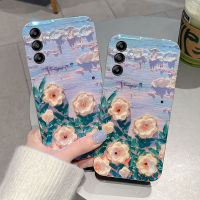 เคสโทรศัพท์Samsung A54 5G A34 5G A24 A14 5G 4G M14 5G สวยลายดอกคามิเลีย3D ออกแบบภาพวาดสีน้ำมันนิ่มกันกระแทกปลอกซิลิโคนเคส Galaxy M14 A34 A54 5Gเคสโทรศัพท์ฝาครอบ