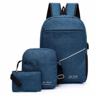 3Pcs Men Backpack USB Charging Men Bag Casual Multifunction Backpacks Men School Bags 3 Sets Backpacks Night Reflective