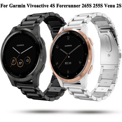 ✲❃ For Garmin Vivoactive 4S Stainless Steel Strap Metal Watchband For Forerunner 255S 265S Venu 2S Smart Watch Bands Bracelet Belt