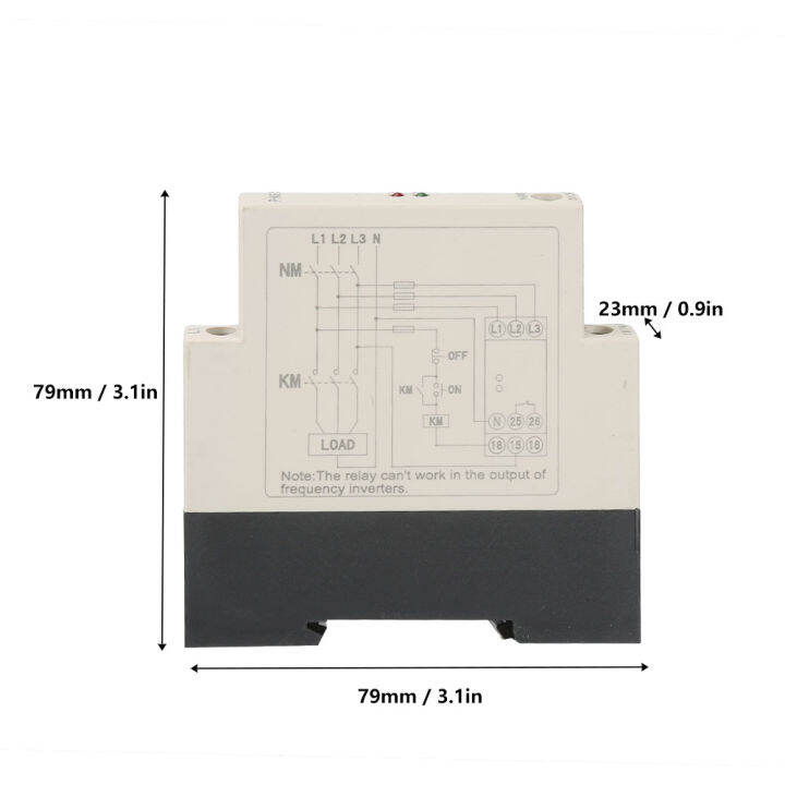 300-500v-ac-50-60hz-4-wire-3-phase-phase-sequence-relay-protector-รีเลย์ป้องกันแรงดันไฟฟ้า