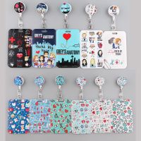 Greys Anatomy Keychain Easy Retractable Nurse Dentist Badge Reel Clip Cartoon Doctor Student IC ID Card Badge Holder Card Holders