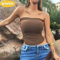 Wintin Summer Womens Clothing New European and American Style Hot Girl Sexy Backless Slim Fit Slit Wrapped Chest Vest