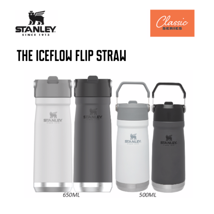  GO FLIP STRAW 650 ml dark grey - vacuum bottle