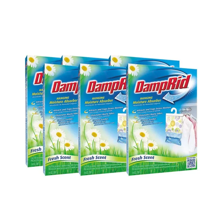 BUNDLE OF 6] DampRid Hanging Bag Moisture Absorber - Fresh Scent (FG80H) ( Pack Of 6) - Damp Rid