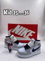 NIK? Jord?n 1 Retro High OG รองเท้าเด็กเล็ก Gray