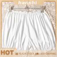 hanshi [2023 new HOT FASHION] lazlook กางเกงขาสั้นเอวสูงแบบลำลองสำหรับผู้หญิงกางเกงลูกไม้ปิดก้นสีพื้นใส่อยู่บ้าน