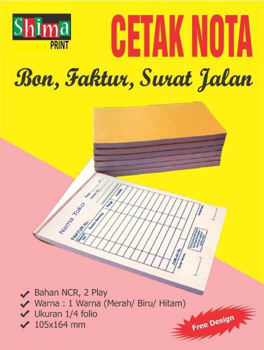 Cetak Nota Bon Faktur Surat Jalan Lazada Indonesia