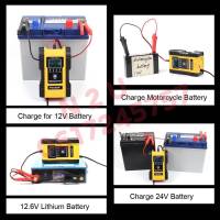 NEWEST2020-FOXSUR เครื่องชาร์จอัจฉริยะและซ่อมแบตเตอรี่รถยนต์ Pulse Repair Charger 12V 6A 6-120Ah /24V 3A(BANGKOKNET)