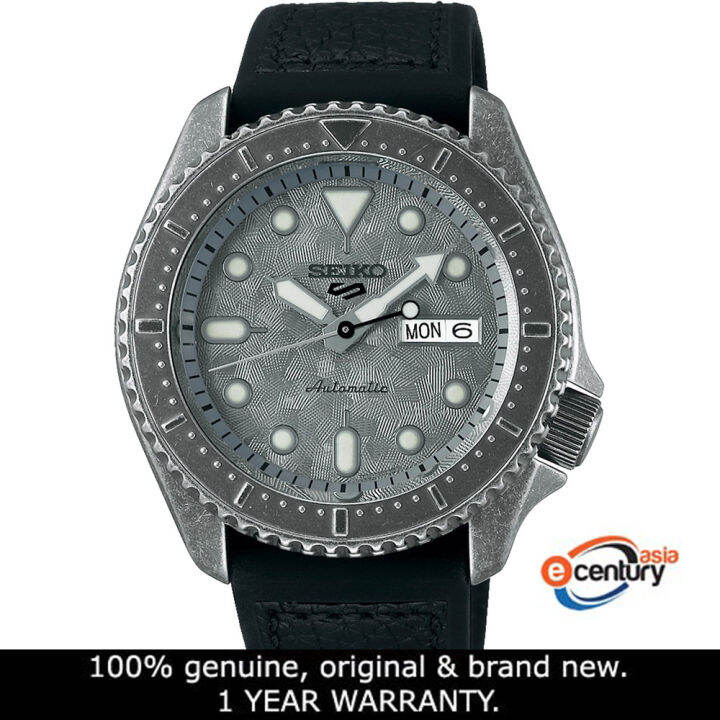 Seiko 5 Sports SRPE79K1 Gents Automatic Specialist Style Day-Date 100M  Black Leather-Silicone Strap Watch | Lazada