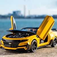 1:32 Alloy Diecast Car Model Chevrolet Camaro Pull Back Sound Light Kids Toy Car Collection For Childrens Gifts