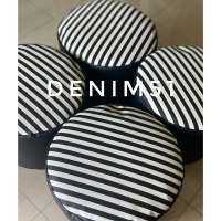 Beanbag​ เบาะโฟม ทรงกลม เบาะนั่ง​ เบาะสตูล เบาะคาเฟ่ ขนาด​กว้าง 60 สูง 38 เซนตืเมตร