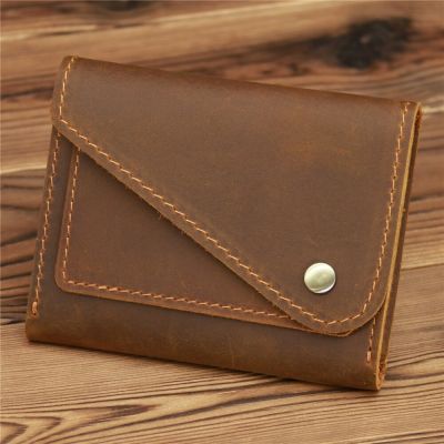 （Layor wallet） 1057แฟชั่นบางเรียบง่ายกระเป๋าสตางค์หนังผู้ถือบัตรเครดิตกระเป๋าสั้นหนัง ID ผู้ถือบัตรวินเทจธนาคารบัตรหลายช่อง