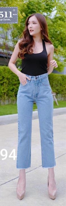 ถูกสุดๆ-2511-vintage-denim-jeans-by-araya-กางเกงยีนส์-ผญ-กางเกงยีนส์เอวสูง-ดีไซส์และสีพิเศษเฉพาะแบรนด์-2511สวยเว่อร์-ใส่ได้ตลอดไม่มีout-ใส่สบาย-เอวสูง-ทรงบอยกระบอกแบบเรียบ-เรียบหรูดูดี-สวยจริงๆ-สาวๆไม