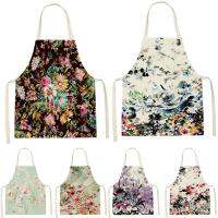 Plant Style Aprons Baking Accessories Pinafore Dress Flowers Flower Bush Printing Household Cleaning Apron Bib Custom Apron Bibs