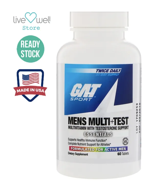 [Ready Stocks] GAT, Mens Multi + Test, 60 Tablets, Multivitamin For Men