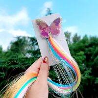 jd ins Colorful Flow ided Hair Clip Princess Wig Chain Cute Children Unicorn Hairpin Female