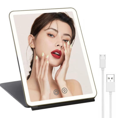 Travel-friendly Makeup Mirror Compact Folding Mirror Folding Vanity Mirror Bathroom Makeup Mirror Portable LED Makeup Mirror