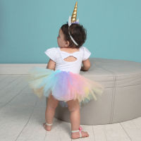 3PCS Baby Girl 1st Birthday Outfit Party Print Romper Cake Smash Tutu Dress Tulle Skirts Headband 0-24 Months  by Hs2023