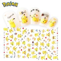 New Pokemon Pikachu Cartoon Nails Stickers Cute Anime Figure Design Accessories Decals Decor Toy for Kids DIY Beauty Accessories Stickers Labels