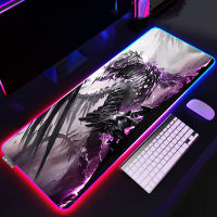 มังกร Rgb แผ่นรองเมาส์เล่นเกมเสื่อ Gamer แป้นพิมพ์ M Ousepad อะนิเมะขนาดใหญ่ Xxl อุปกรณ์พีซีพรมโต๊ะตู้ขยายเสื่อเมาส์