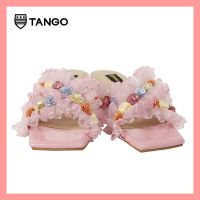 TANGO รองเท้าแฟชั่นสตรีรุ่น BARBIE ปักมือ ส้นมุก 2 นิ้ว