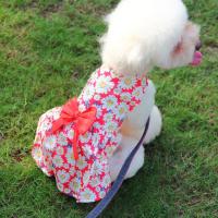 Dog Dress	Puppy Dress Floral Printing Pleated Edge Good Ductility Dress-up Decorating Summer Kitty Clothes Dog Outfits Party Dresses