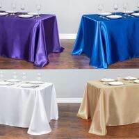 Multi Solid Color Rectangular Satin Tablecloth Table Cover Dining for Wedding Party Banquet Decoration Christmas Table Clothes