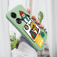 PMP เคส Hp สำหรับ OPPO A78 4G A78 4G เคสโทรศัพท์ดีไซน์การ์ตูนมอนสเตอร์เพนกวินลายขอบสี่เหลี่ยมเคสกล้องคลุมทั้งหมดปลอกซิลิโคนเหลว