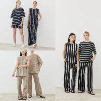 Main Stripe Trousers ขายาว ผ้ายืดลายทาง สวมใส่สบาย