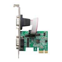 【Sleek】 【Quality】 2พอร์ต Low Profile Native RS232 PCI Express Serial Adapter การ์ด16550 UART - PCIe RS232 - PCI-E Serial Card