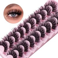 OKANEM 10Pairs ขนตา DD Curl ขนตาปลอม ปริมาณที่มากที่สุด ปริมาณรัสเซียรัสเซีย ขนมิงค์3D ขนปุยฟู ส่วนต่อขยายขยาย สำหรับผู้หญิง