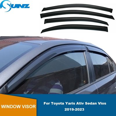 กระจกหน้าด้านข้างรถยนต์ Toyota Yaris Ativ Sedan Vios 2019 2020 2021 2022 2023คิ้วกันสาดกระจกรถยนต์หักเหกันน้ำฝนที่กันสภาพอากาศ