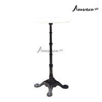 Anusarin Paris Series Bistro Table 03 Cast Iron Bar Table with Artificial Marble Top 60 cm