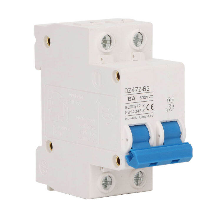 2P Mini DC Circuit Breaker, Small Circuit Breaker DC500V DIN Rail