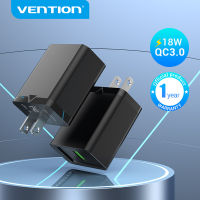 【COD】Vention หัวชาร์จเร็ว หัวชาร์จ 18W ชาร์จเร็ว QC 3.0 USB แอนดรอยด์ สายชาร์จเร็ว for samsung Huawei Redmi Note 10 Pro 9 11 Xiaomi Poco X3 pro quick charge Realme 10 6 Pro 5  แท้ fast charger adapter