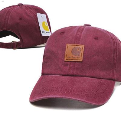 หมวก Carhartt ตาข่ายย้อนยุคบังแดดหมวกเบสบอลสีแดงชายและหญิงที่มีหมวกผ้าซักปรับได้ในหมวกแก๊ปโผล่เดียวกันในระดับสากล