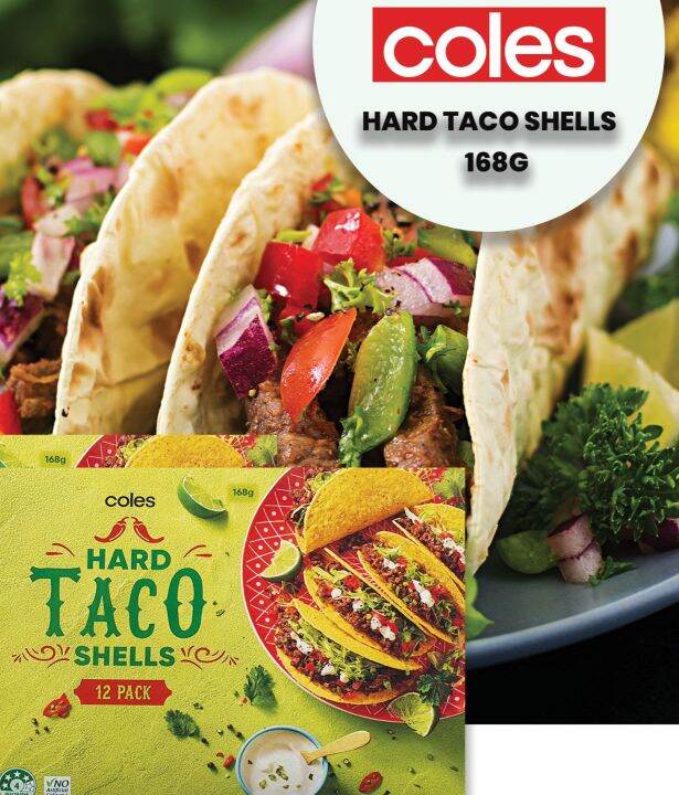 COLES HARD TACO SHELLS 12 PCS PACK, [AUSTRALIA] Lazada