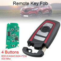 อะไหล่รถยนต์ Fob Kunci Remote Mobil 4ปุ่ม FSK 433MHz พร้อมชิป PCF7945เหมาะสำหรับตัวถัง BMW-F CAS4 CAS4 Fem/bdc +